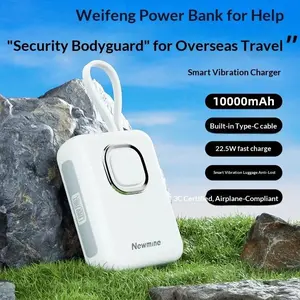 Newmine VF16Z Power Bank 10000mAh SOS Emergency Call Anti Lost Anti Theft Radar Detect Fast Charge Security Guard Night Light for Smartphone