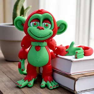 Creative Model Ornaments, 3D Printed Banana Monkey Combination, Cute and Realistic Animal Gifts, with Lovely Multi-joint Design, The Perfect Gift for Children and Collectors