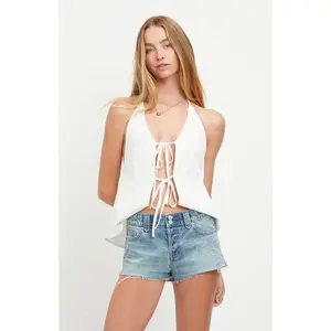 Pacsun Women's Jamie Low Rise Jean Micro Shorts Cutoff Button Fly Medium Blue