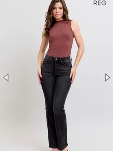 Courtney BLACK Bootcut Tummy Control High Waist Judy Blue Stretch Jeans