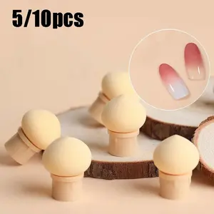 5/10pcs New Nail Art Sponge Tips, Replaceable Sponge Brush Heads, Washable Nail Dye Tool, Essential Manicure Accessories