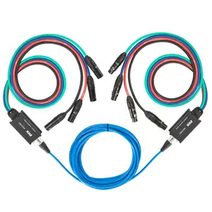 Lyxpro 4 Channel XLR Cable Snake AES And DMX – Connect 4-channle XLR to 100' Single Ethercon Cat6 Cable