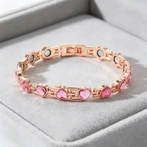 Buy one get one free Energy magnet bracelet, eco-friendly alloy with diamonds, adjustable ladies' wristband，Valentine's Day gift, Christmas gift