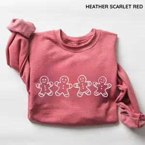 Christmas Gingerbread Cookies Sweatshirt , Festive Holiday Outfit, Womens Xmas Graphic Top Aesthetic