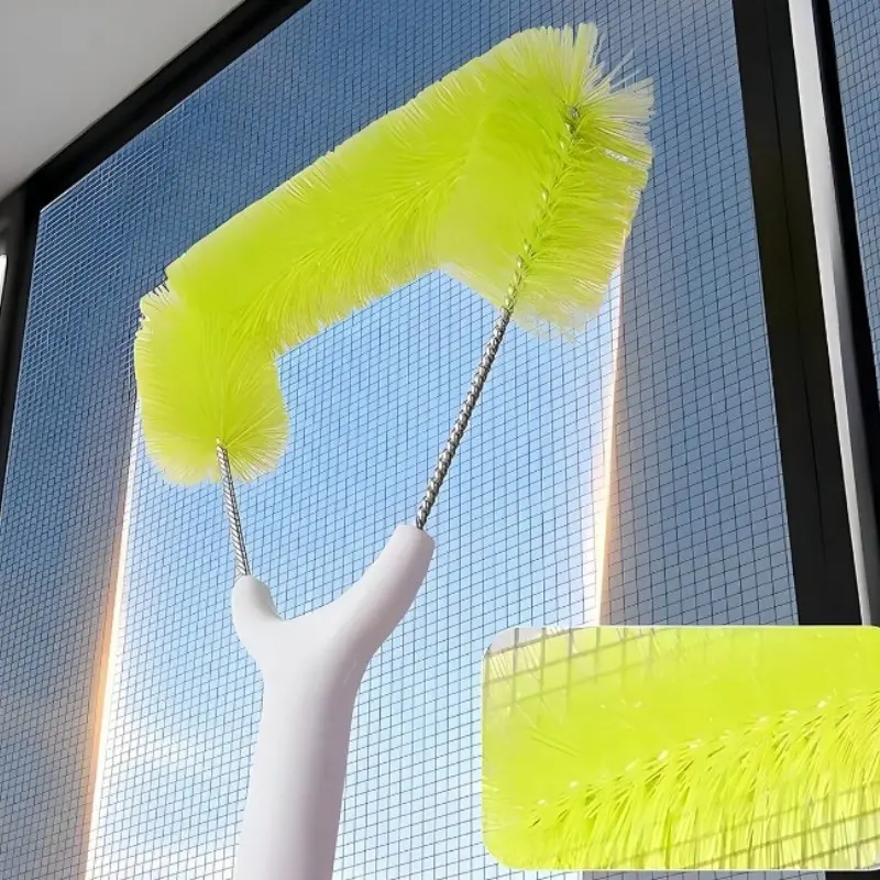 Window Screen Cleaning Brush, No-Disassembly Stainless Steel Mesh, High-Rise Window Cleaning Tool, Universal Brush for Deep Cleaning