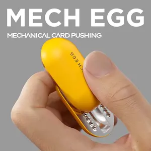 Mechanical Egg Touch Sliding Block, Metal Track Push Card Edc Fidget Slider Toy, Stress Relief Tool with Spring and Beads, Adult Gift, Mechanical Card Pushing