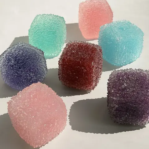 Mochichi by JoliSlime 1 Handmade Stressball - Snow-Like Granule Slime ASMR Dry Crackly Fidget for Anxiety, 5+ Years Neurodivergent Kids, Adulting Gifts, Whimsical Pocket Toy (Pick Your Color)