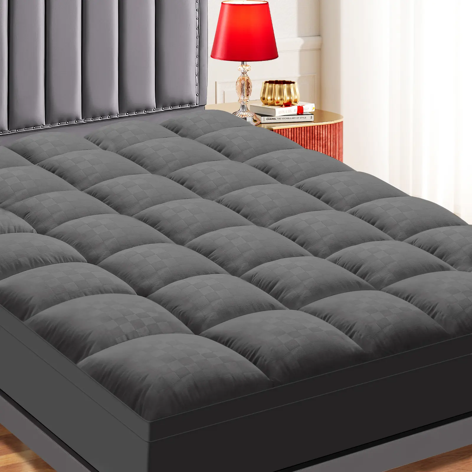 [backtoschool] WeCharmer Extra Thick Mattress 1000&500 GSM Topper, Down Alternative Overfill Plush Mattress Pad, Cooling Pillow Top with 8-21Inch Deep Pocket,summerwins,back to school,back to school shopping,home decor