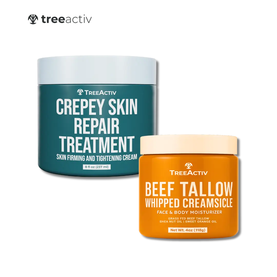 TreeActiv Crepey Skin Repair Treatment & Beef Tallow Whipped Creamsicle - Skin Firming & Tightening Cream Set