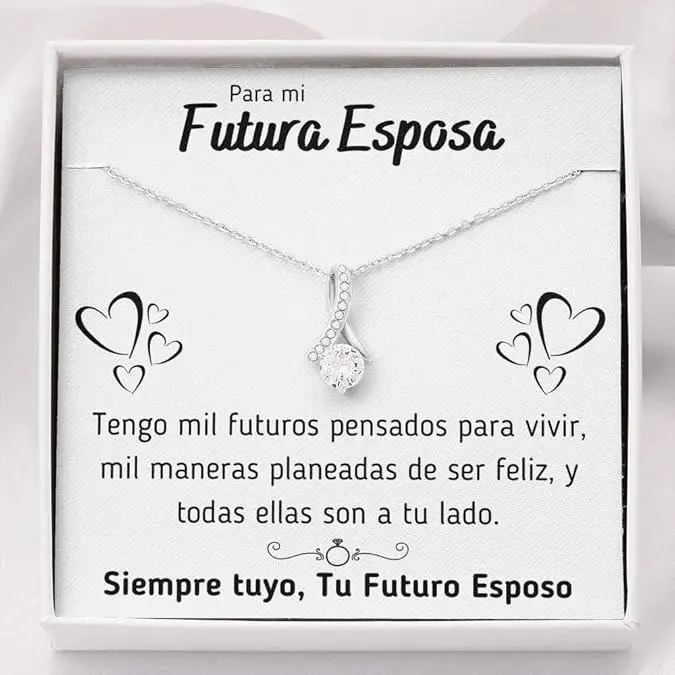 Regalo para Novia, Enamorada, Comprometida o Futura Esposa. Regalo para Proposicion de, Gifts For Wife Romantic, Soulmate Birthday Gift Ideas Necklace, Necklace For Girlfriend From Boyfriend