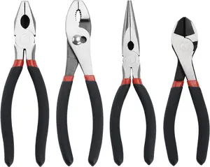 4 Pack Precision Basics Pliers Set-8'' Slip Joint, Long  Nose Pliers, Lineman, And 7''Diagonal Pliers for DIY, Construction, Machinery,  Maintenance and Garden Projects
