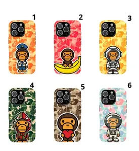 BAPE Baby Milo Camo Streetwear Case 2-Piece Hard Cover with Flexible Rubber Liner for iPhone 17 16 15 14 13 12 11 Pro Max Plus
