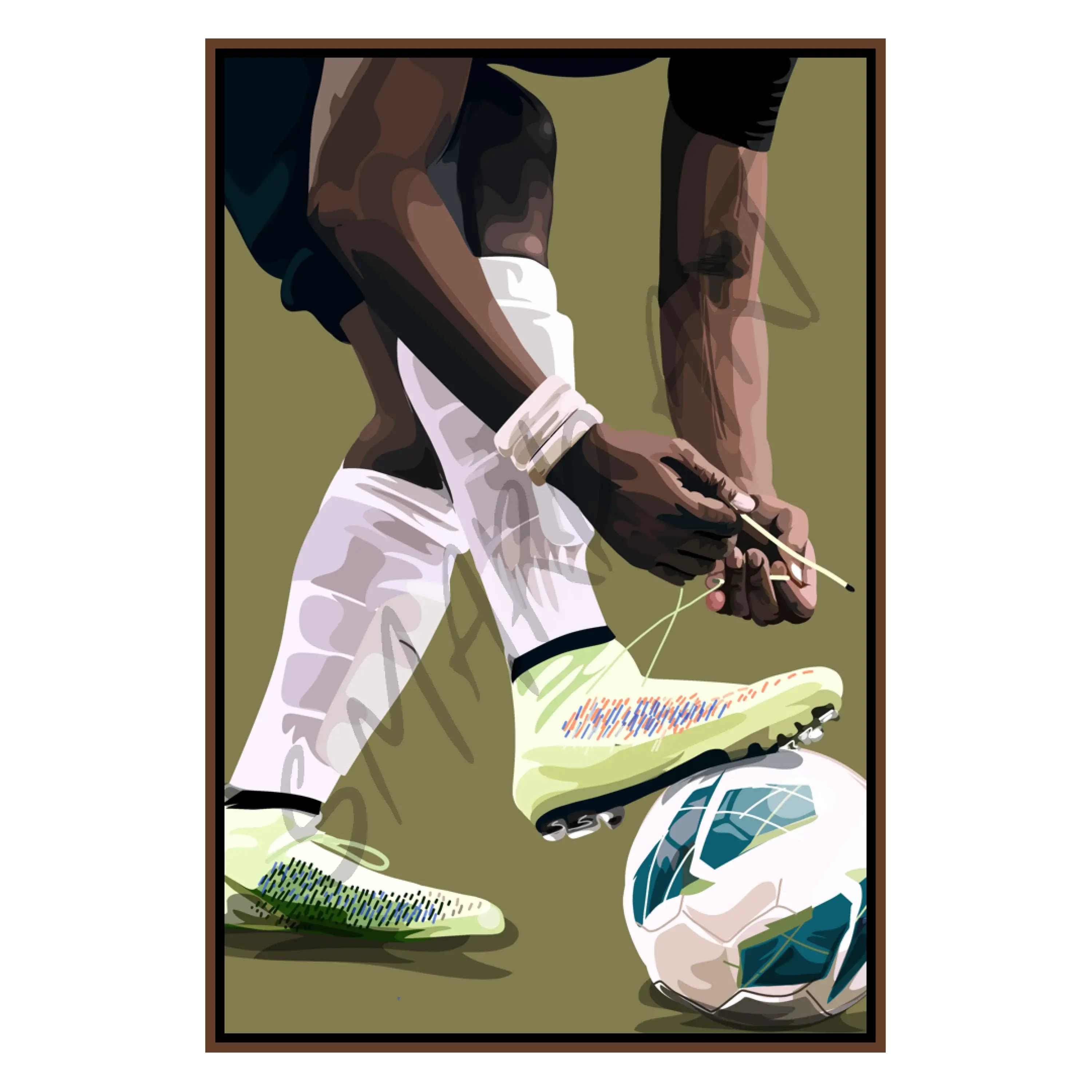 Soccer - Smard Black Wall Art Print/ Canvas for Home /Office Decor