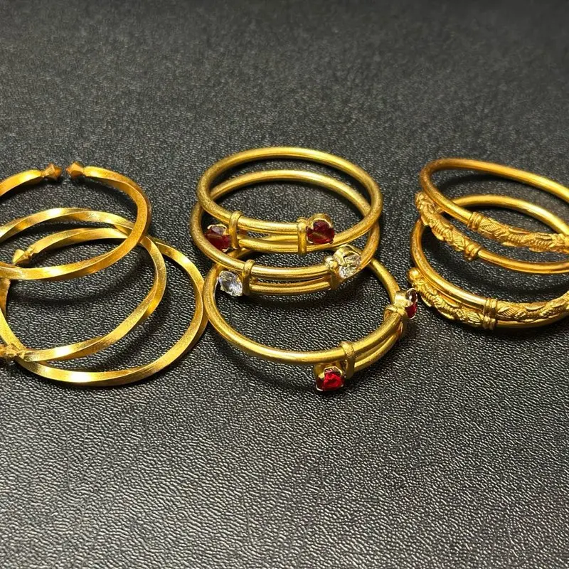 1 Piece unisex Adult Adjustable Gold plated bracelet, one order represents 1 bangle.