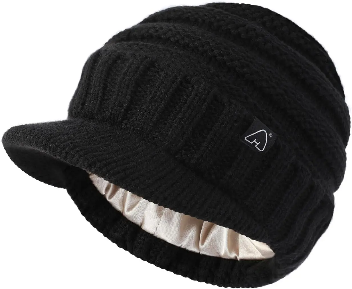 Beanie s for Women Men Satin Lined Winter s for Women Slouchy Beanies Satin Lined Beanie with Brim Visor