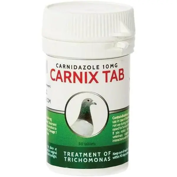 Generic Cest Pharma Carnix 50 Tabs - Carnidazole Treatment for Birds CEST PHARMA Most Effective Canker (TRICHOMONIASIS) Treatment Pill to USE ON Young Birds and Birds in Competition
