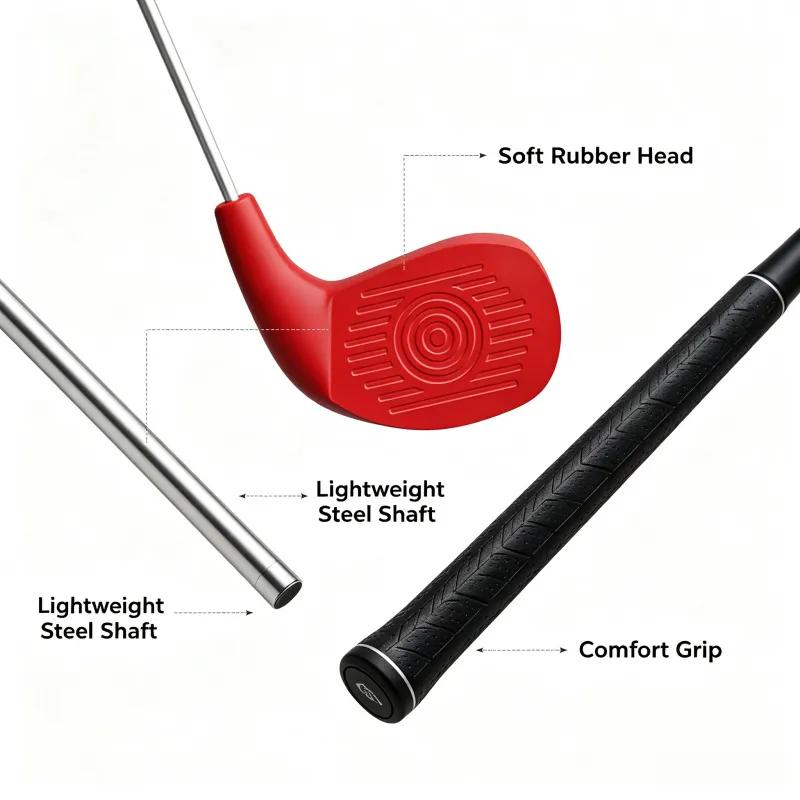 Official BucketGolf Club - Backyard Outdoor Golf Club with Oversize Club Head to Play BucketGolf, Hit Plastic Or Foam Golf Balls in Grass, Parks, Yards