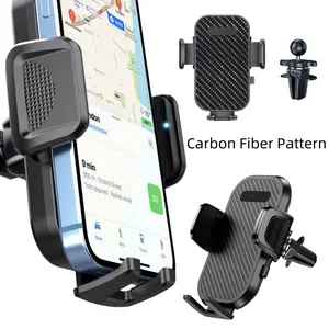 Premium Carbon Fiber Car Phone Mount with One-Touch Release, 360° Rotate for Navigation, Shockproof Air Vent Holder, Fits iPhone 17 16 15 14 13 12 11 Pro Max Plus,for Samsung Galaxy S24 S23 S22 S21 S20 S10+ S9+ Note 9 Google 4-7" Smartphones Accessories