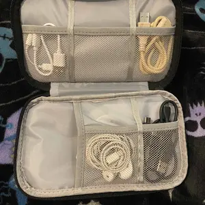 Product Review of Cable Storage Bag, Portable Double Layer Makeup Storage Box, Waterproof Stationary Storage Container, Travel Organization Pouch for Outdoor Travel, Gift Choice #TOP PICKS from 𝓔**𝓪