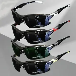 2026 NEW 4 Packs Polarized Sports Sunglasses for Men Women Windproof Rimless Oversized Square Cat Eye Lightweight Sun Protection Glasses for Baseball Running Fishing Golf Driving & Travel