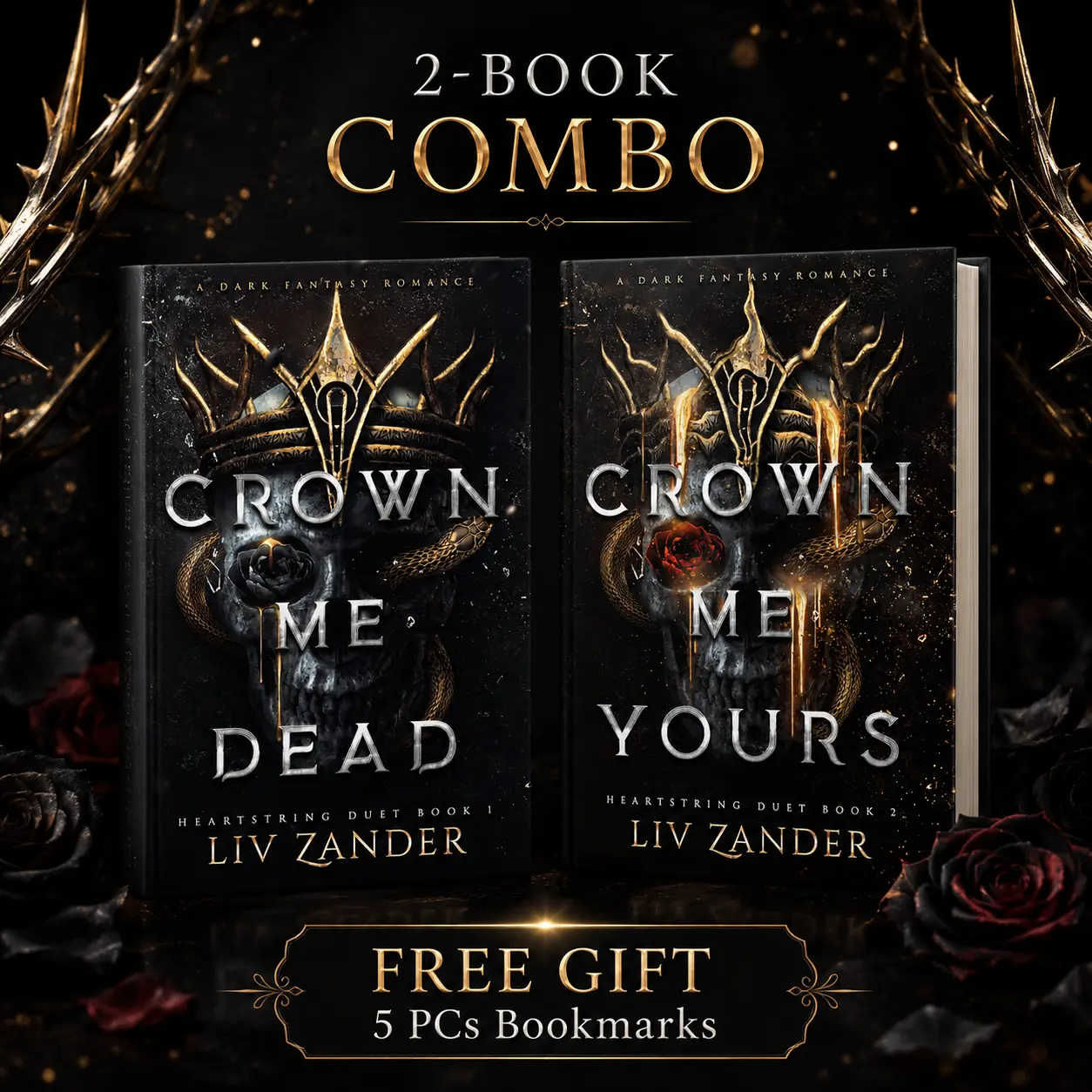 Heartstring Series By Liv Zander, Includes Crown Me Dead and Crown Me Yours, 2-Book Paperback Dark Fantasy Romance Collection