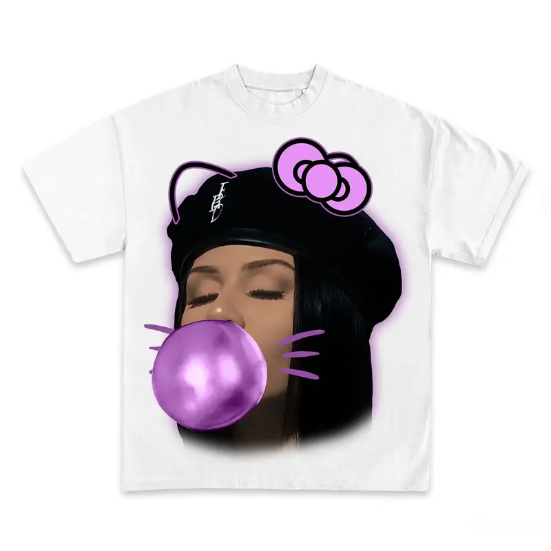 MARIAH THE SCIENTIST Purple Kitty BUBBLE GUM GRAPHIC T-SHIRT, Free Thug Mariah The Scientist Inspired Vintage Graphic T-shirt Heavy Cotton Tee Basketball 90s Styled Shirt Hiphop Vibes Y2K SSW