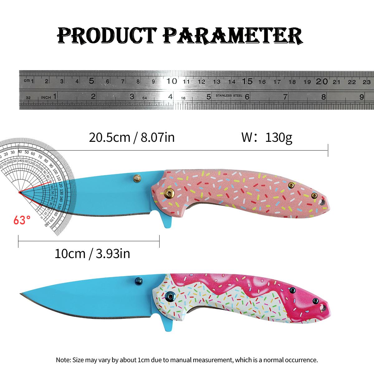 Creative Candy Pattern Folding Pocket Knife, EDC Outdoor Tool for Camping Hiking