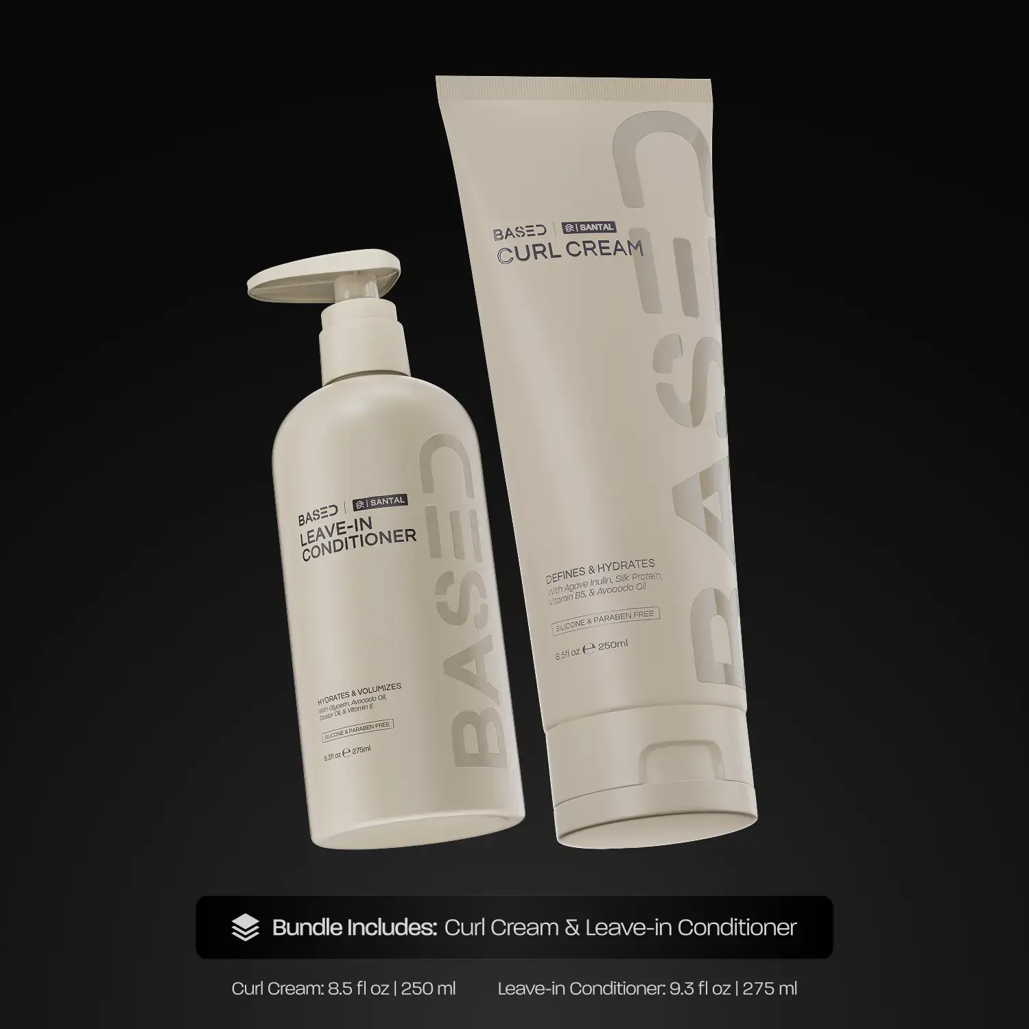 BASED Deluxe Straight/Wavy Hair Kit | Shampoo, Conditioner, Texture Powder, Hair Clay, Pomade, Sea Salt Spray + Wooden Comb | Non-Toxic, High Performance