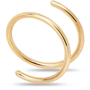 Double Hoop Nose 14k Yellow Gold Filled Spiral Nose Ring (Select Your Size) Minimalist Stainless