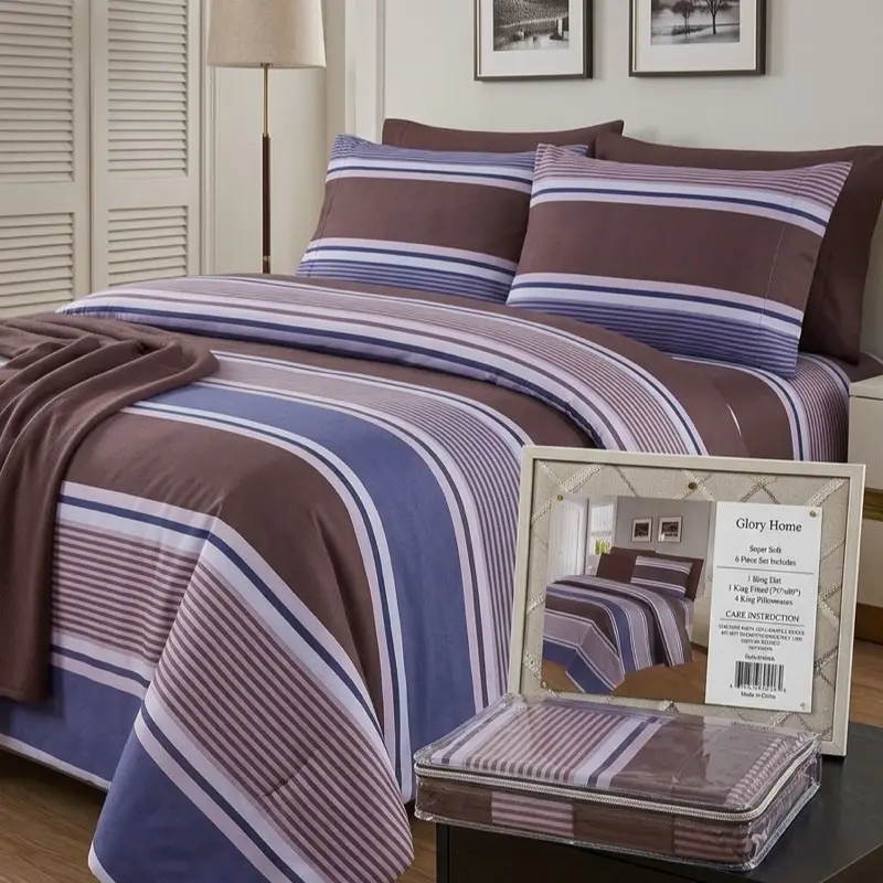 6-Pcs Bed Sheet King Size,(78’’x80’’) 4 Pillowcases