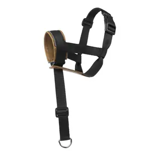 New Dog Muzzle, Adjustable Leather Muzzle for Medium to Large Dogs, Bite Prevention, Barking Control, Pullable Design