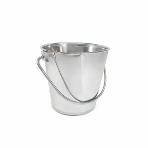 PetYupp Heavy Duty Stainless Steel Flat Bucket - 2 Quart