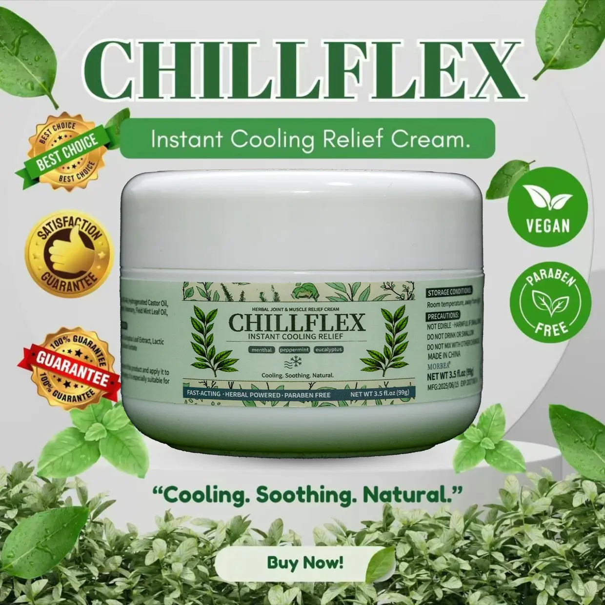Instant Cooling Relief Cream for Muscle & Joint Pain - Natural Therapeutic Fitness & Health Solution with 3% Menthol, Magnesium, Organic Oils, Vegan Treatment, 100g Youth Support Body Cream, Household Chores