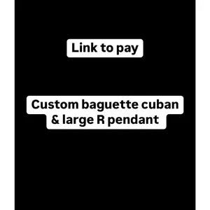 Custom baguette & R pendant