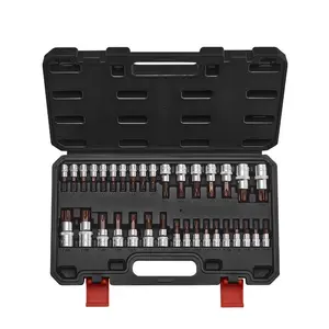 fathersdaygift VEVOR Torx Bit Socket Set, 34-Piece Solid Star and Tamper Proof T6-T70, S2 Alloy Steel and Cr-V Steel, 1/4 in, 3/8 in, and 1/2 in Drives, with Enhanced Storage Case, Torx Sockets for Hand Use