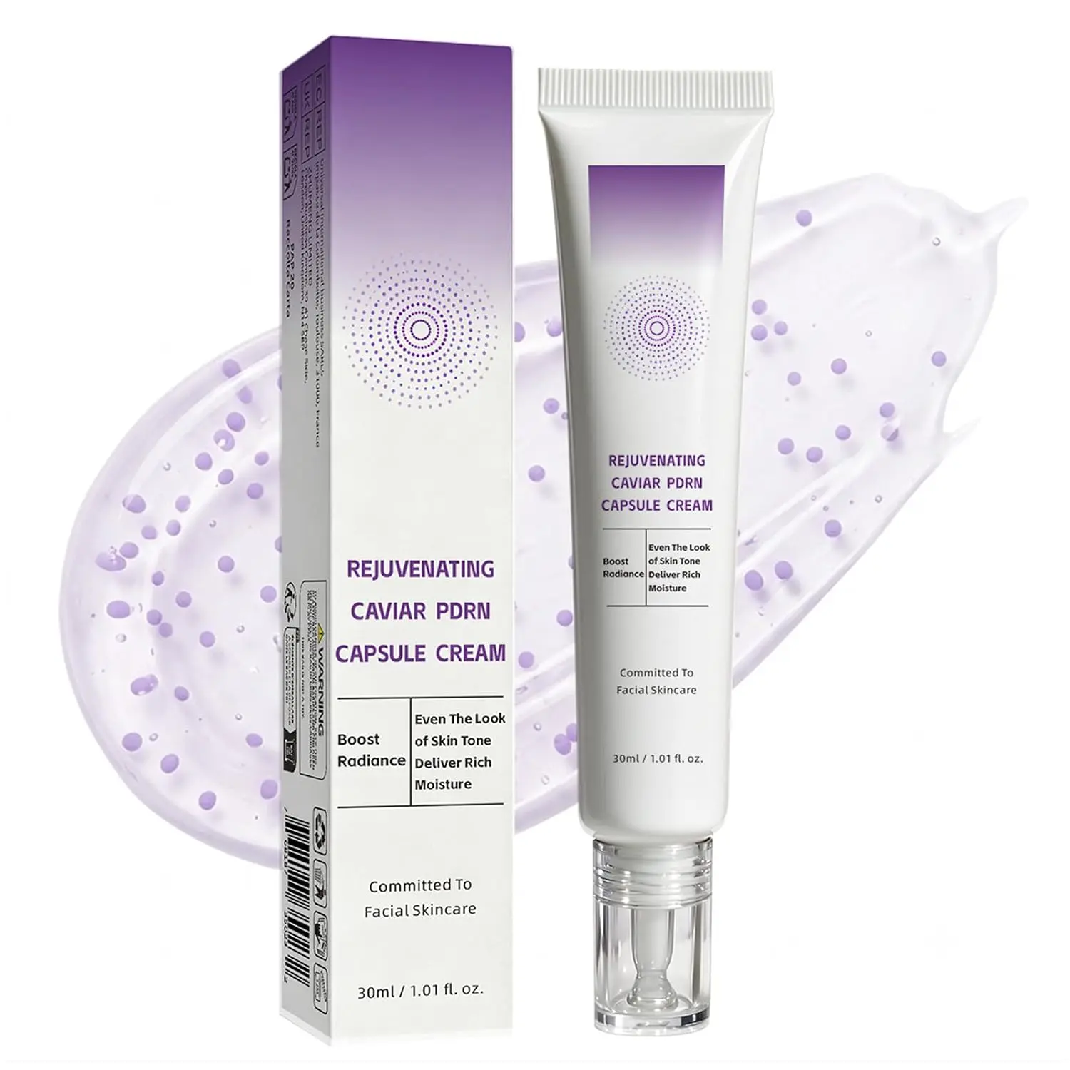 Caviar PDRN Capsule Cream, Firming & Lifting Facial Moisturizer, Hydrating and Soothing Facial Cream for Smooth Skin, Lightweight Non-Greasy Face Lotion, 1 fl oz