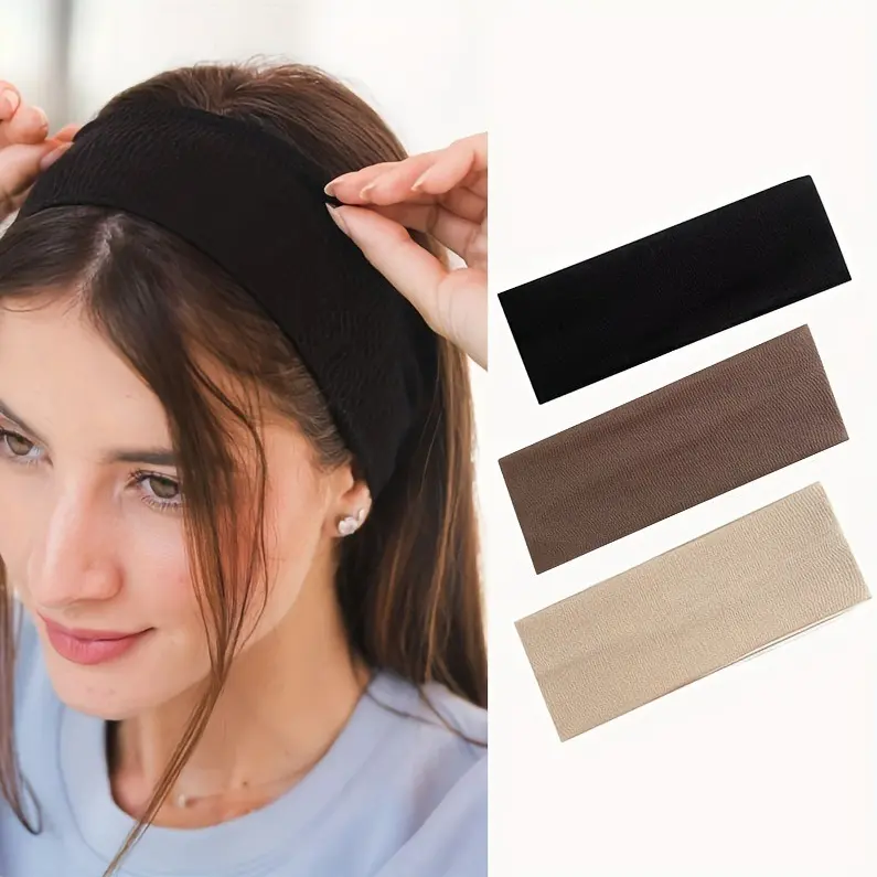 BIGWIG Women's Multi-Color Elastic Adjustable Headband & Scrunchies Multi-Packs - Unisex Stretchy Sporty Hair Accessories, Sweat-Absorbent, Secure Creaseless Hold, Yoga-Stable Fit for Active Training Workouts