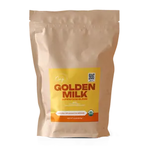 Organic Golden Milk Superfood Blend - Bulk 2lbs - Low Sugar Turmeric with Coconut Milk Natural Powder Beverage - Dietary & Healthcare