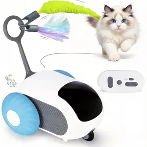 Cat Toys for Indoor Cats, Smart Interactive Cat Toy with Two-Speed Adjustment, Remote Control USB Rechargeable Automatic Cat Exercise Toys for Bored Indoor Adult Cats Kittens (Blue)