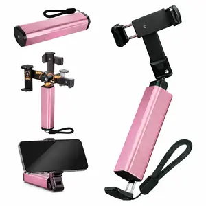 JPTREK Multifunctional Portable Aluminum Alloy Phone Holder Foldable Adjustable Desktop Phone Stand with  Degree Rotating Design for Airplane Office Travel Home Use