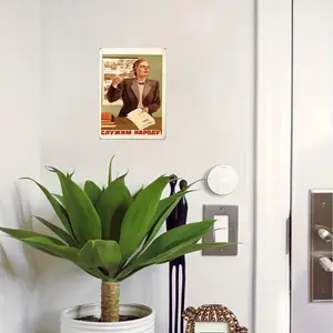 Vintage Soviet Propaganda Poster Featuring Stalin, 1 Count Retro Wall Art, Wall Decor for Home Living Room Bedroom Office School, Photo