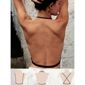 Solid Backless Halter Wireless Cami Bra, Sexy Comfy Push Up Bra, Women's Lingerie & Underwear