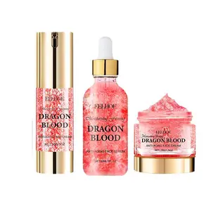 EELHOE Dragon Blood Skincare Set (3PCS) | Anti-Aging Serum & Face Cream, Deep Moisturizing, Brightening, Smooth and Glowing Skin