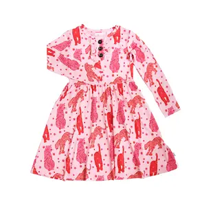 Cambrie TUTU DRESS for Little Cuties - Super Soft & Comfortable Bamboo Viscose Valentine's Day Dress with Ruffle Button Placket - True to Size