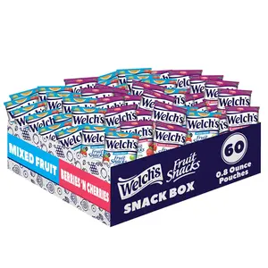 Fruit Snacks, Mixed Fruit & Berries 'N Cherries Variety Pack, Great for School Lunches, Bulk Pack, Individual Single Serve Bags, 0.8 oz (Pack of 60)
