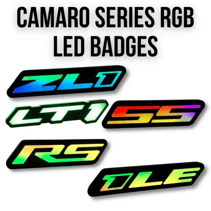 Camaro RGB LED Emblem Badge Decoration – ZL1, SS, RS, 1LE, LT1 (Fits Camaro, Chevy SS, & More)