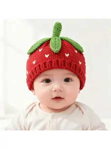 Children’s Strawberry Knit Hat – Handmade Fruit Beanie, Soft Warm Winter Cap
