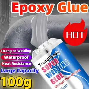 Heavy Duty AB Epoxy Adhesive Super Glue, Waterproof and Wear-Resistant Strong Bonding Epoxy Casting Glue with Accessories, Multi-Purpose Fast Repair for Tile, Metal, Plastic, Ceramics, Wood, Oil-Resistant Industrial Strength Repair Glue