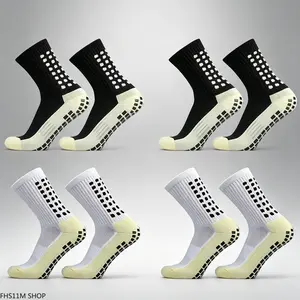 Unisex Mid-Crew Anti-Slip Athletic Gripper Socks, Professional Football Sportswear Accessories with Elastic Grip, Breathable Design for Soccer Matches, Daily Sports Training, Athletic Socks, Gripper Sports Socks