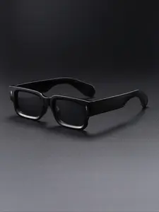 Men's Square Casual Fashion Glasses, PC Frame, All-Season Wear, Decorative Lens Design, Versatile Daily Use Eyewear, Trending Glasses